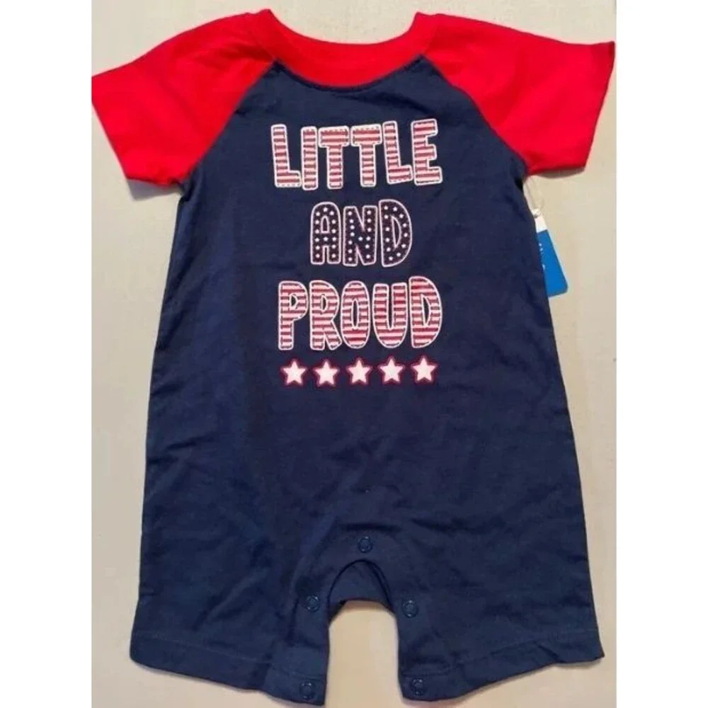 Infant Boy One piece Patriotic Little and Proud 3/6 mon
